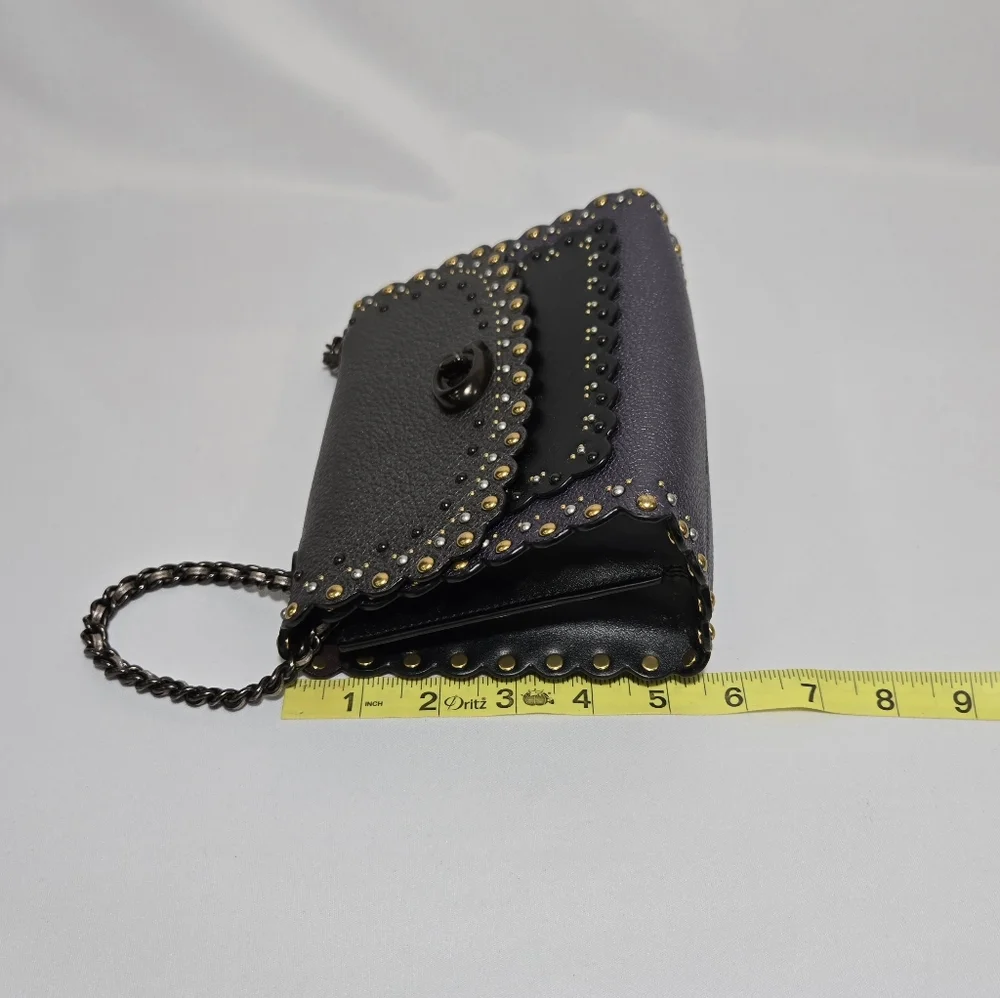 Coach Restored Parker 18 With Scallop Rivets Pewter/Metallic Eggplant Purse